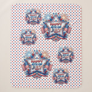 July 4th Patriotic 250 Year Birthday Sherpa Blanket
