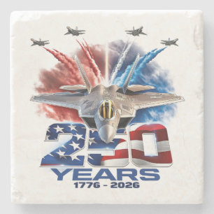 July 4th Patriotic 250 Year Birthday Stone Coaster