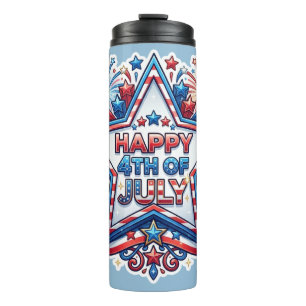July 4th Patriotic 250 Year Birthday Thermal Tumbler