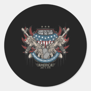July 4th Patriotic America Military Veteran Indepe Classic Round Sticker