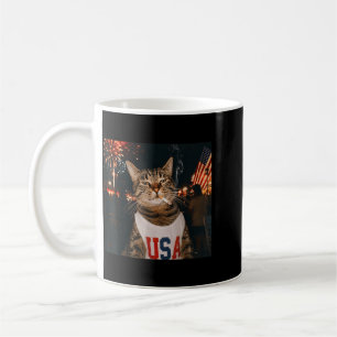 July 4th Patriotic Cat Smoking Cigarette 250 Years Coffee Mug