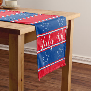 July 4th patriotic coloured long table runner