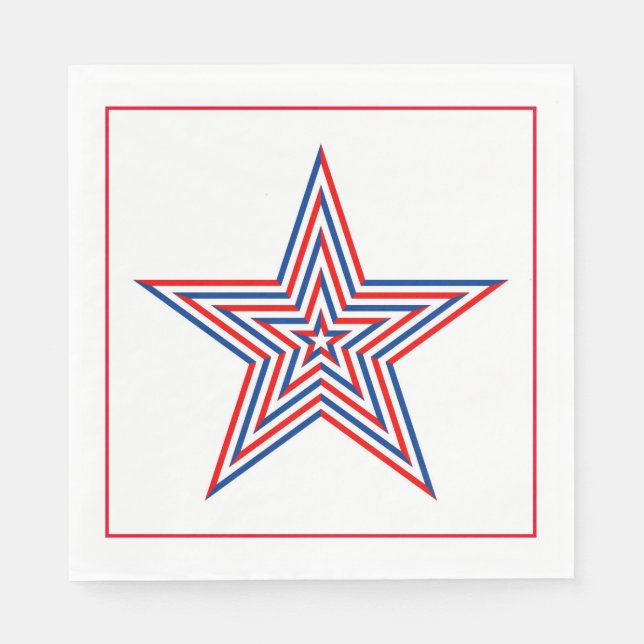 July 4th Patriotic Paper Napkins (Front)