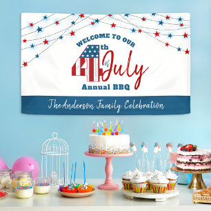 July 4th Patriotic Red White Blue USA Flag Stars Banner