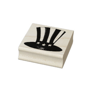 July 4th Patriotic USA Uncle Sam Stars Stripes Hat Rubber Stamp