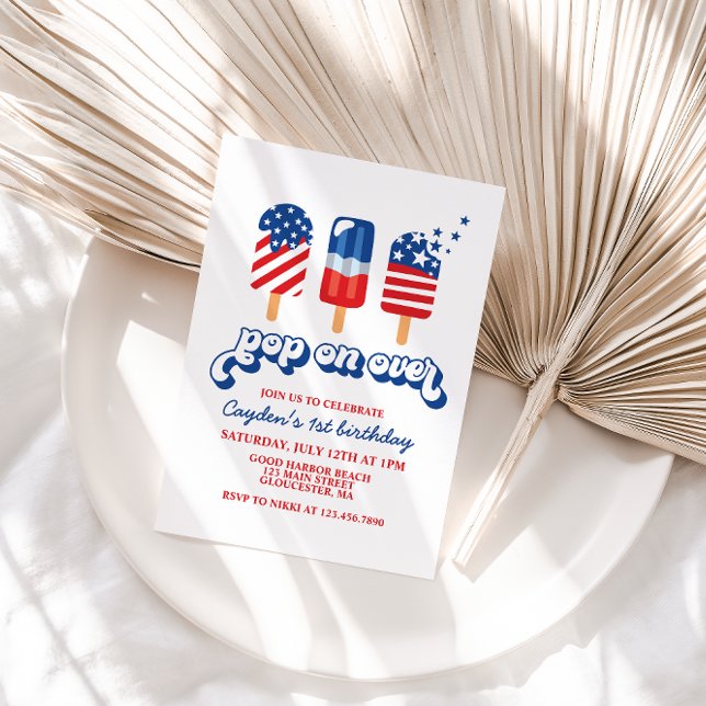 July 4th Red White Blue Birthday Invitation (Creator Uploaded)