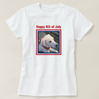 July 4th Red White Blue Cute Dog Wearing Scarf