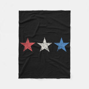 July 4th Red White Blue Stars Cute Usa Patriotic A Fleece Blanket