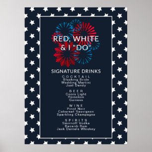 July 4th Red White & I Do Couples Shower Bar Sign