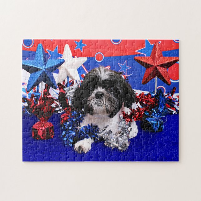 July 4th - Shih Tzu - Sadie Jigsaw Puzzle (Horizontal)