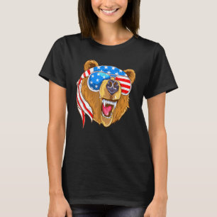 July 4th Us Flag Patriotic Bear T-Shirt