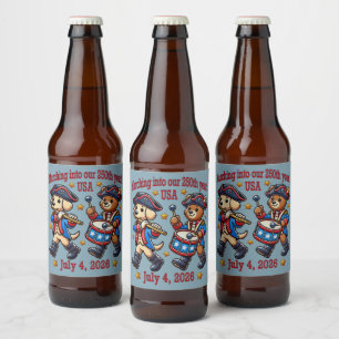 July 4th USA 250th Anniversary Semiquincentennial  Beer Bottle Label