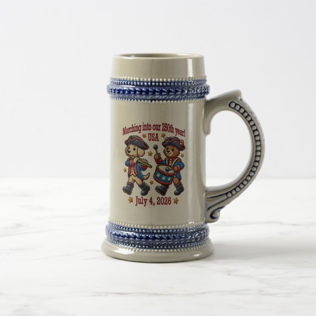 July 4th USA 250th Anniversary Semiquincentennial  Beer Stein (Right)