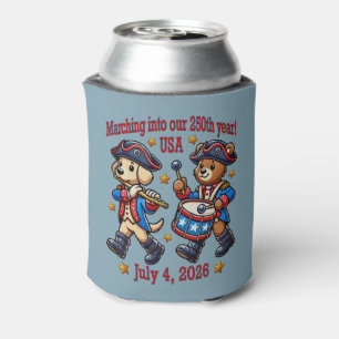 July 4th USA 250th Anniversary Semiquincentennial Can Cooler