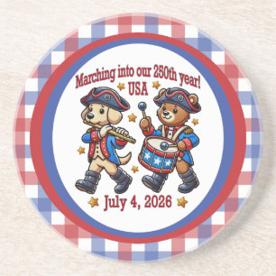 July 4th USA 250th Anniversary Semiquincentennial Coaster