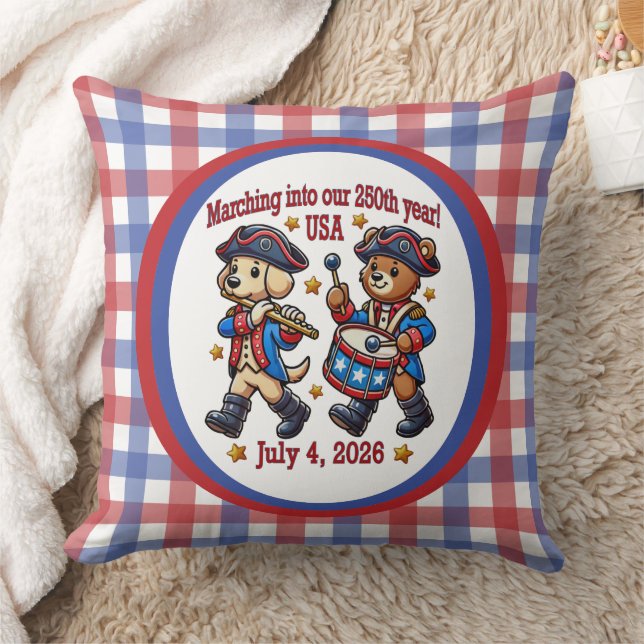 July 4th USA 250th Anniversary Semiquincentennial  Cushion (Blanket)