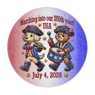 July 4th USA 250th Anniversary Semiquincentennial Cutting Board