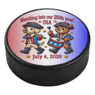 July 4th USA 250th Anniversary Semiquincentennial Hockey Puck