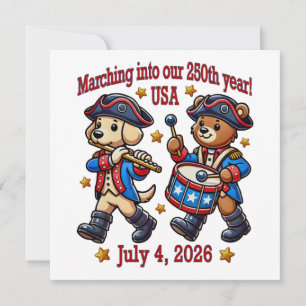 July 4th USA 250th Anniversary Semiquincentennial  Invitation