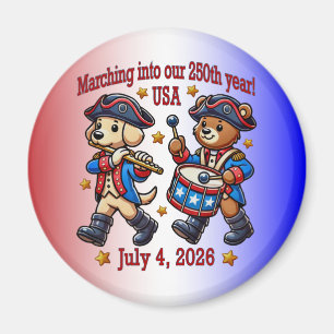 July 4th USA 250th Anniversary Semiquincentennial  Magnet