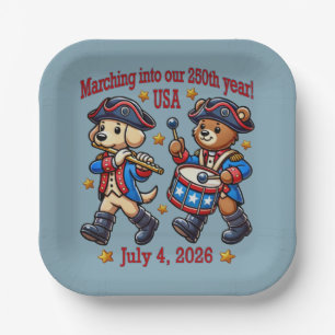 July 4th USA 250th Anniversary Semiquincentennial Paper Plate