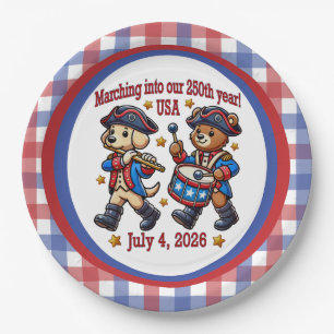 July 4th USA 250th Anniversary Semiquincentennial Paper Plate
