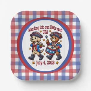 July 4th USA 250th Anniversary Semiquincentennial Paper Plate