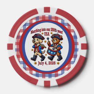 July 4th USA 250th Anniversary Semiquincentennial  Poker Chips