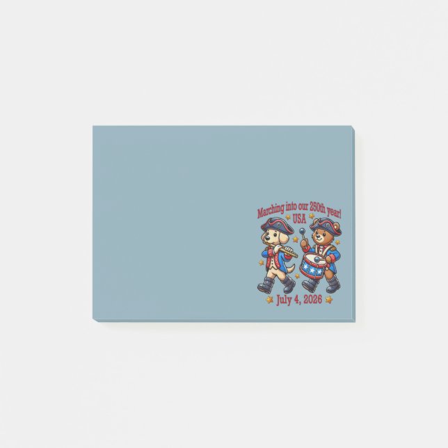 July 4th USA 250th Anniversary Semiquincentennial  Post-it Notes (Front)