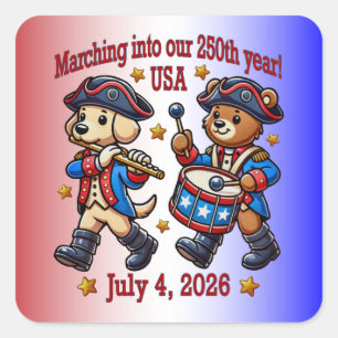 July 4th USA 250th Anniversary Semiquincentennial  Square Sticker