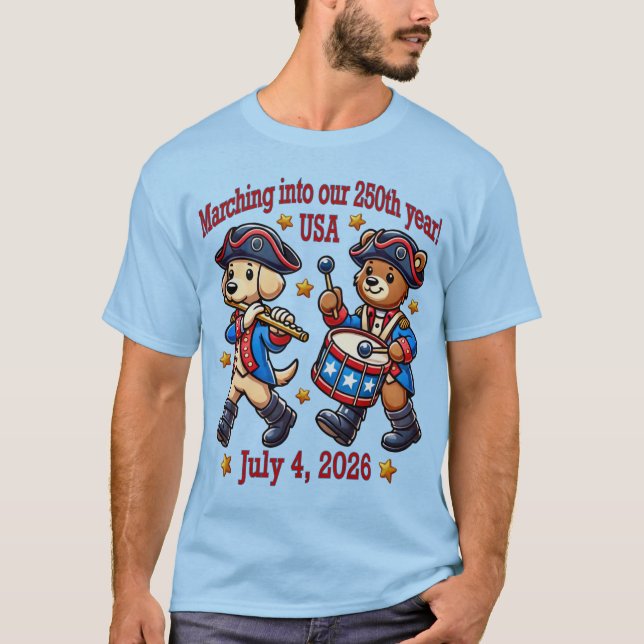 July 4th USA 250th Anniversary Semiquincentennial  T-Shirt (Front)