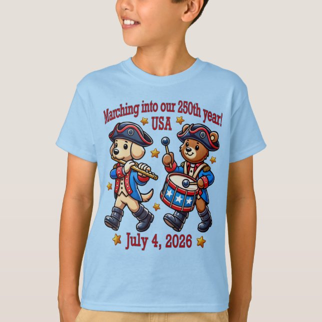 July 4th USA 250th Anniversary Semiquincentennial  T-Shirt (Front)