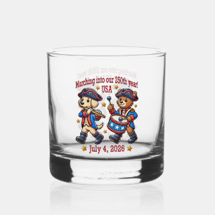 July 4th USA 250th Anniversary Semiquincentennial Whiskey Glass