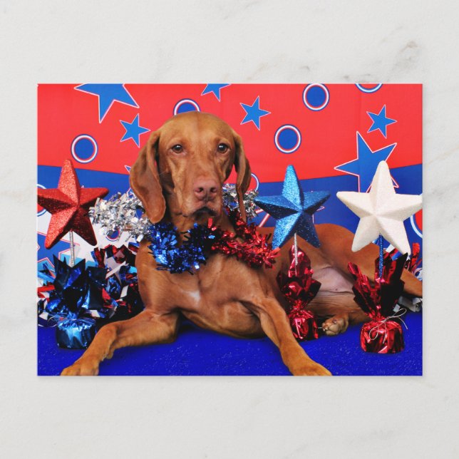 July 4th - Vizsla - Reagan Postcard (Front)