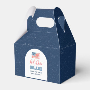 July 4th Watercolor Flag Red White & Due Favour Box