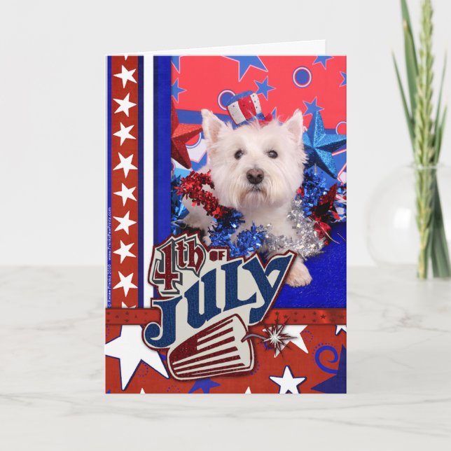 July 4th - Westie - Polo Card (Front)