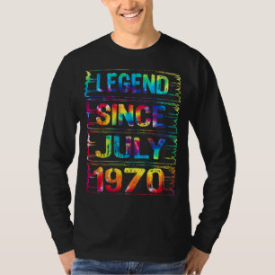 July 52 Years Old Since 1970 52nd Birthday Tie Dy T-Shirt