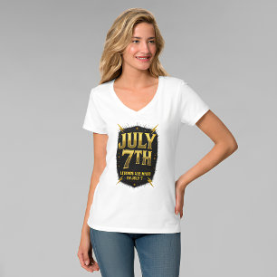 July 7th Birthday Legends Are Made Gold Lightning  T-Shirt