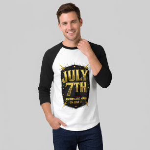 July 7th Birthday Legends Are Made Gold Lightning T-Shirt