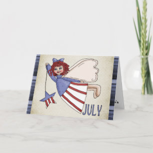 July Angel July 4th/Birthday Greeting Card