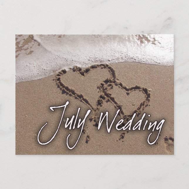 July Beach Destination Wedding Postcard (Front)