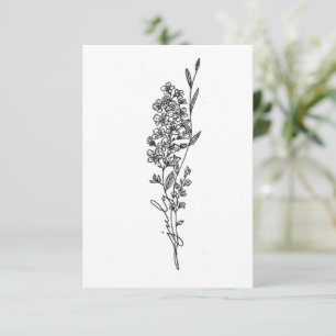 July birth flower birthday card, larkspur card