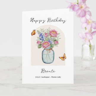 July Birth Month Flower Birthday Card