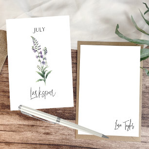 July Birth Month Flower Card