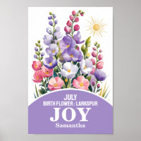 July Birth Month Flower Christian Nursery Art