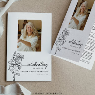 July Birth Month Flower Funeral Program Flyer