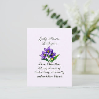 July Birth Month Flower Larkspur Floral Art