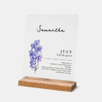 July Birth Month Flower Larkspur Personalised