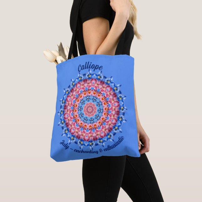 July Birth Month Flower Personalised Art Carryall Tote Bag (Close Up)