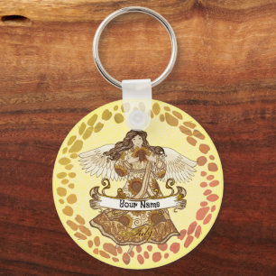 July Birthday Angel birthday custom keychains